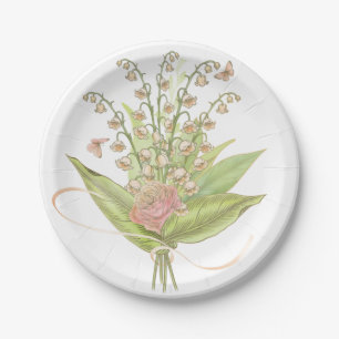 Pink Bouquet Blume Papierplatte Pappteller