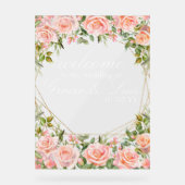 Pink Bouquet Botanical Florals Gold Wedding Acrylschild (Vorderseite)