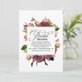 Pink Bouquet Brautparty Einladung (Stehend Vorderseite)