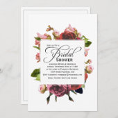 Pink Bouquet Brautparty Einladung (Vorne/Hinten)