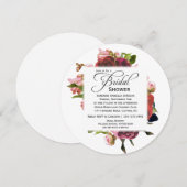 Pink Bouquet Brautparty Einladung (Vorne/Hinten)