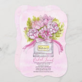 Pink Bouquet Bridal Luncheon Dusche Einladung (Vorne/Hinten)