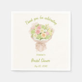 pink bouquet Bridal Shower Serviette (Vorderseite)