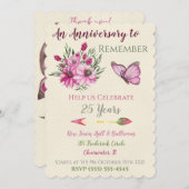 Pink Bouquet Einladung (Vorne/Hinten)