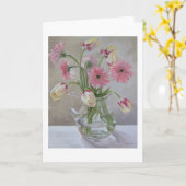 "Pink Bouquet" Karte (Gelbe Blume)