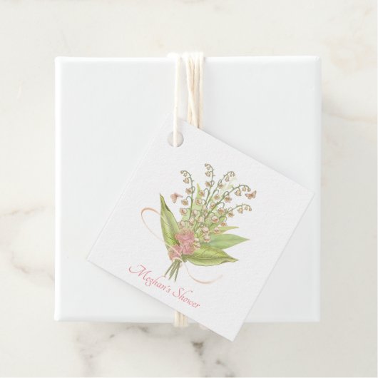 Pink Bouquet mit Lily of the Valley und Rose Geschenkanhänger (Beispiel)