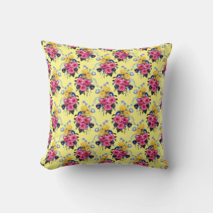 Pink Bouquet Muster Reversible Country Kissen