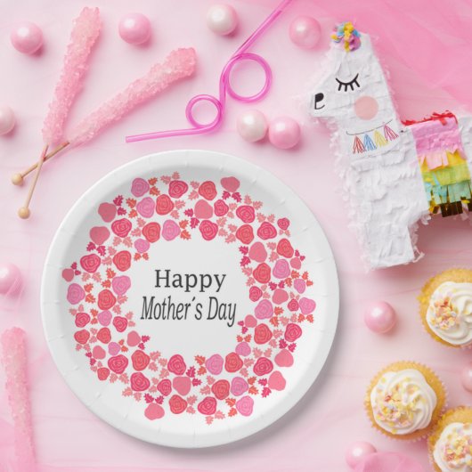 Pink Bouquet Mutter Pappteller (Party)