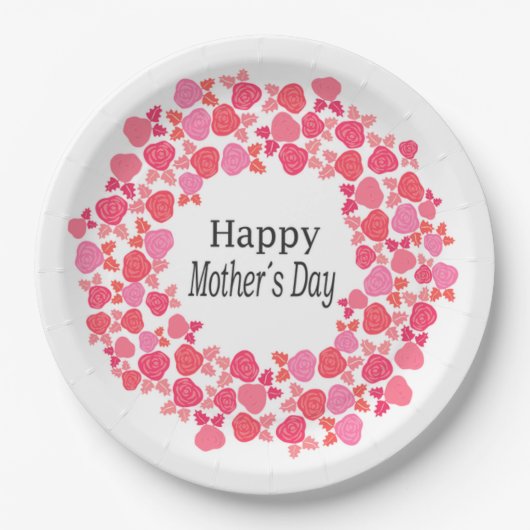 Pink Bouquet Mutter Pappteller (Vorderseite)