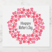 Pink Bouquet Mutter Schaumweinetikett (Einzelnes Label)
