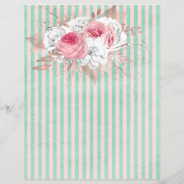 Pink Bouquet Stripes Scrapbook Papier