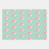 Pink Bouquet und passende Streifen Geschenkpapier Set (Vorderseite 3)