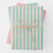 Pink Bouquet und passende Streifen Geschenkpapier Set (Beispiel)