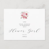 Pink Bouquet Will You Be My Flower Girl Proposal Postkarte (Vorderseite)