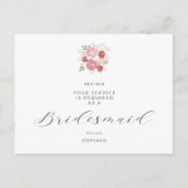 Pink Bouquet Will You Be My Junior Bridesmaid Postkarte (Vorderseite)