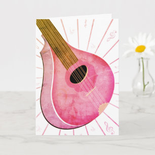 Pink Bouzouki Musikinstrument Kunst Karte