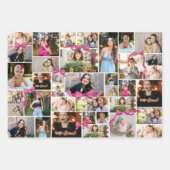 Pink Bow 12 Foto Collage Abschluss Muster Geschenkpapier Set (Vorderseite)
