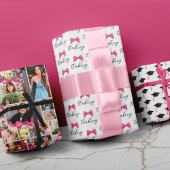 Pink Bow 12 Foto Collage Abschluss Muster Geschenkpapier Set
