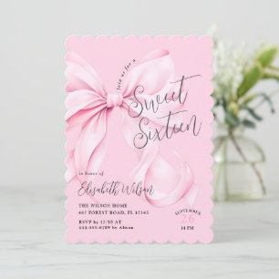 Pink Bow 16 . Geburtstag Geburtstag Einladung