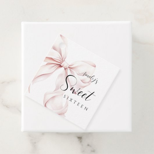 Pink Bow 16 . Geburtstag Geburtstag Geschenkanhänger (Beispiel)