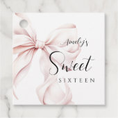 Pink Bow 16 . Geburtstag Geburtstag Geschenkanhänger (Vorderseite)