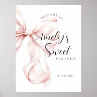 Pink Bow 16 . Geburtstag Geburtstag Willkommen