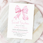 Pink Bow 16 . Geburtstag Geburtstagseinladung Einladung<br><div class="desc">Pink Bow 16 . Geburtstag Geburtstag Einladung für eine moderne Bugaästhesie 16. Geburtstagsfeier</div>