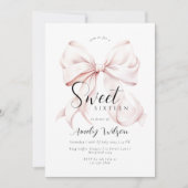 Pink Bow 16 . Geburtstag Geburtstagseinladung Einladung (Vorderseite)