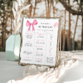 Pink Bow 1. Geburtstags-Meilenstein Poster