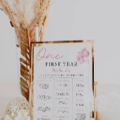 Pink Bow 1. Geburtstags-Meilenstein Poster