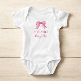 Pink Bow 1. Girl Geburtstagsparty Baby Strampler