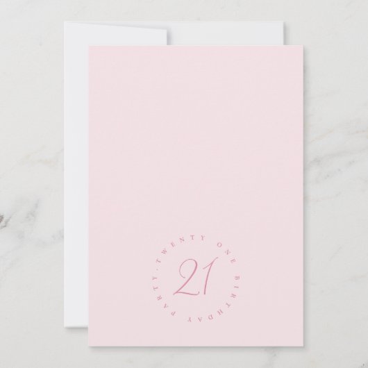 Pink Bow 21 Geburtstag Einladung (Rückseite)