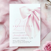 Pink Bow 21 Geburtstag Einladung