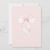 Pink Bow 40th Birthday Invitation Einladung (Rückseite)