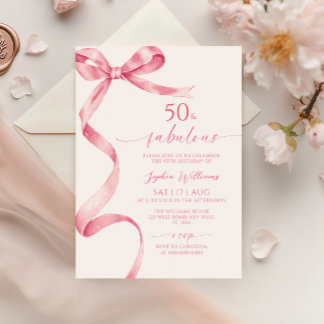 Pink Bow 50 & fabelhafte Einladung zum Geburtstag