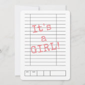 Pink Bow A New Chapter Baby Shower Einladung (Rückseite)