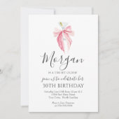 PINK bow A Tini Bit Ältere Martini Einladung (Vorderseite)