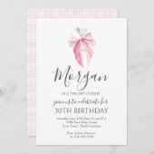 PINK bow A Tini Bit Ältere Martini Einladung (Vorne/Hinten)