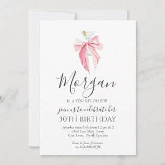 PINK bow A Tini Bit Ältere Martini Einladung