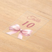 Pink bow acrylic table number sign acryleinladungen (Ablage )