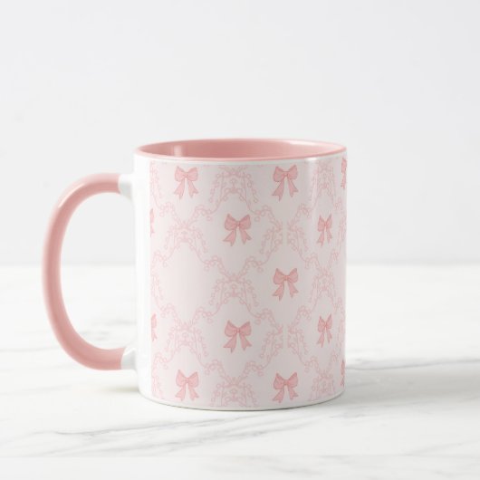 Pink Bow Aesthetic Notebook – Cute & Feminine Jour Tasse (Links)