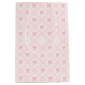 Pink Bow Aesthetic Notebook – Cute & Feminine Mittlere Geschenktüte (Vorderseite)