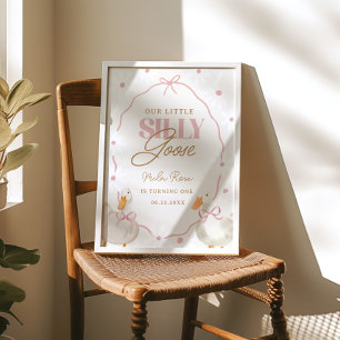 Pink Bow Albern Gänse Coquette Geburtstag Willkomm Poster