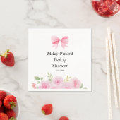 Pink Bow and Floral Baby Shower Serviette (Beispiel)