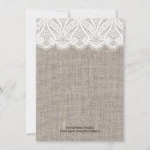 Pink Bow and Lace Wedding Probe Dinner Einladung (Rückseite)