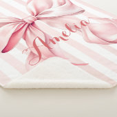 Pink Bow and Stripes Personalized Sherpadecke (3/4)