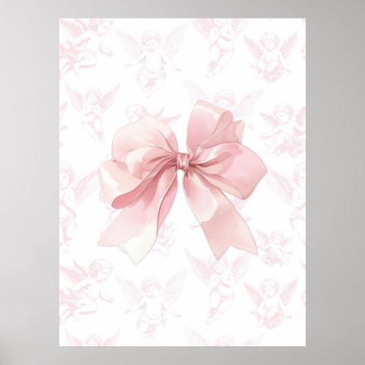 Pink Bow Angel Wall Art Poster (Vorne)