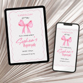 Pink Bow Aqiqah Einladung