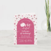 PINK BOW & ARCH FALL PUMPKIN FLOWERS BIRTHDAY EINLADUNG (Vorderseite)