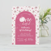 PINK BOW & ARCH FALL PUMPKIN FLOWERS BIRTHDAY EINLADUNG (Stehend Vorderseite)